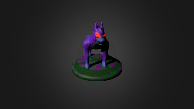 Cahokian Wolf Demon And Base 3D Model