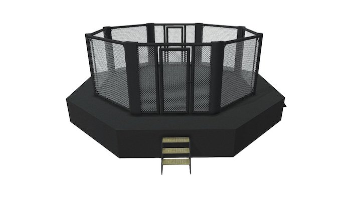 MMA Event Cage With Sidewalk 3D Model