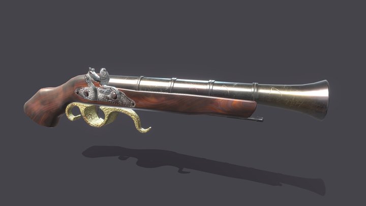 Flintlock Pistol 3D Model