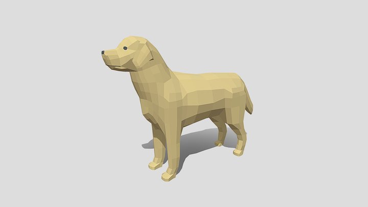Low Poly Cartoon Labrador 3D Model