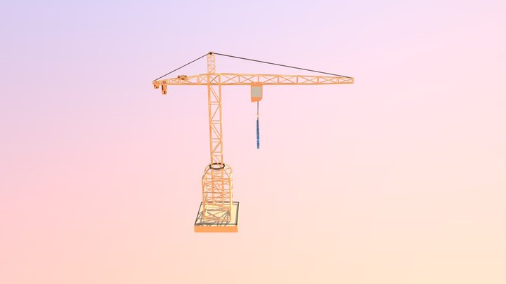 Building crane low poly 3D Model