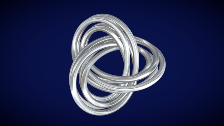 Trefoil Knot Knot Pendant 3D Model