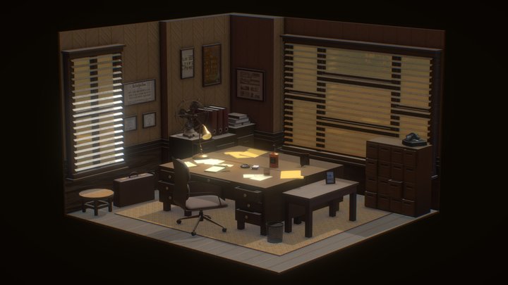 Detective Room Diorama by Nahiara Alegre 3D Model