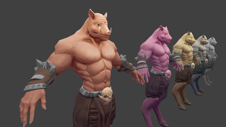 3D Hand-Painted Pigman 3D Model