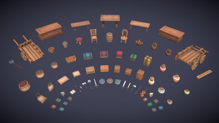 Medieval Miscellaneous Assets 3D Model