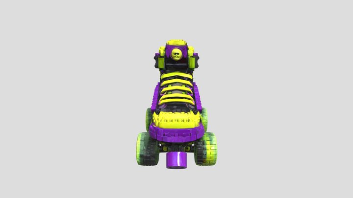 Colorful toy roller skate built from plastic br – Free 3D Model STL