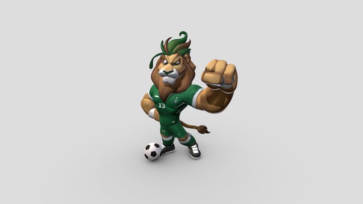 Lion Mascot Cartoon 3D Model