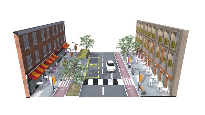 Trafford High Street enclosure 3D Model