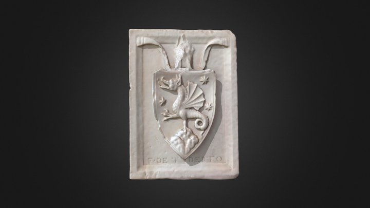 Medieval coat-of-arms set in stone 3D Model