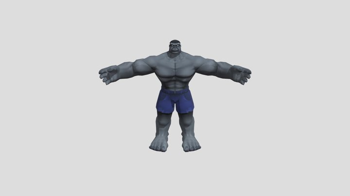 Grey Hulk (Unused) - Hulk 2003 Video Game 3D Model
