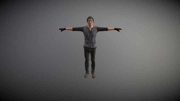 PBR Male Survivor 3D Model