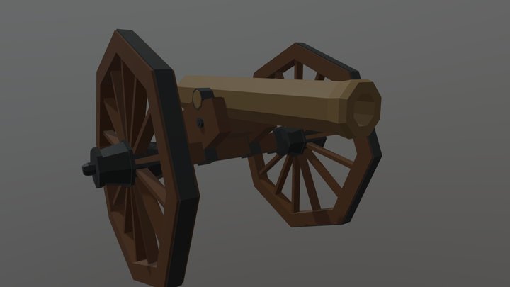 12 Pounder Bronze Cannon 3D Model