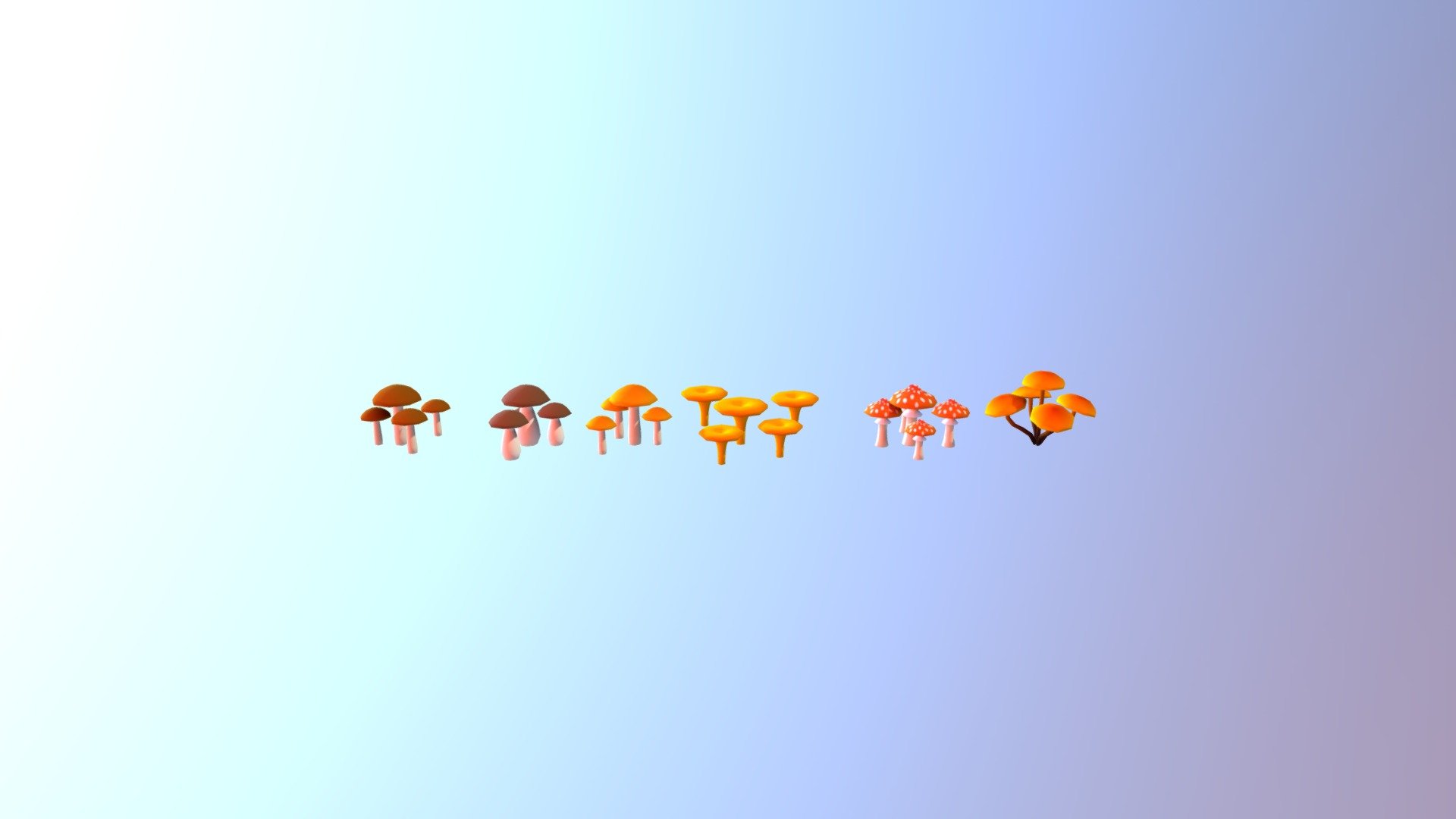 Simple cartoon mushrooms