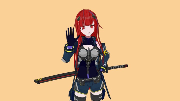 Anime Girl Codename : IGNIS 3D Model