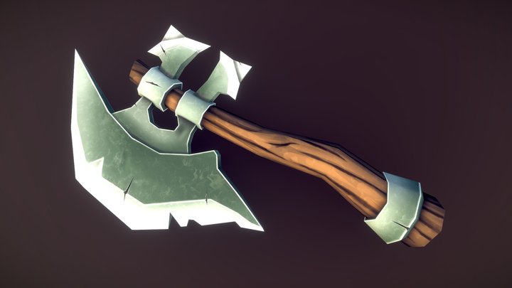 Stylized medieval axe hand-painted (Free) 3D Model