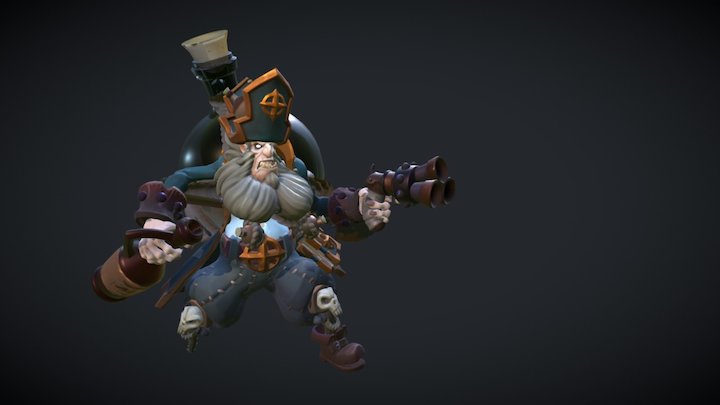 Lichtengold, the Gold Rum Captain 3D Model