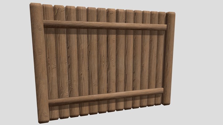 Wooden Fence 3D Model