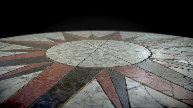 Radial marble floor 3D Model