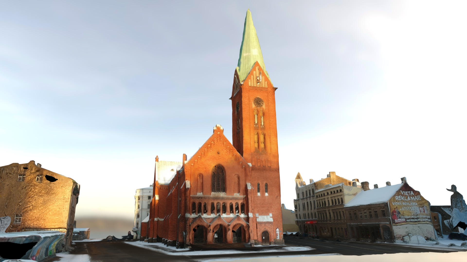 3D model Red Church - This is a 3D model of the Red Church. The 3D model is about a large building with a tower.