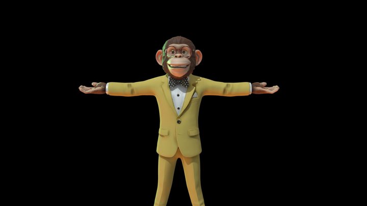 Monkey 3d model T-pose
