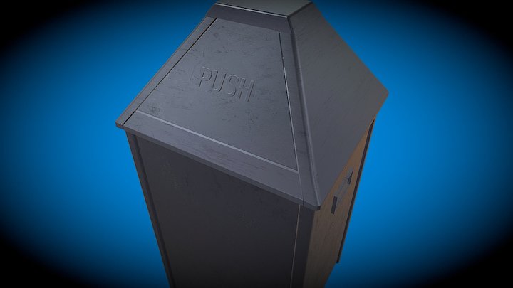 Early 1950's Steel Trash Bin (unpainted) 3D Model