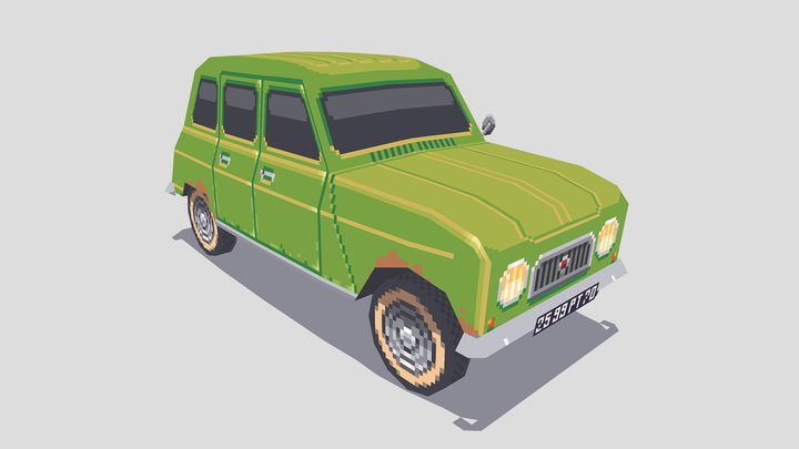 Low Poly French Car 3D Model