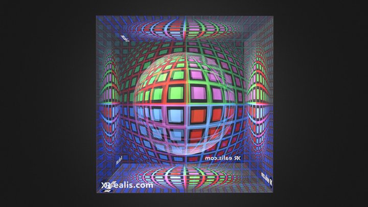 Vasarely Op art Movement (optical illusions dae) 3D Model