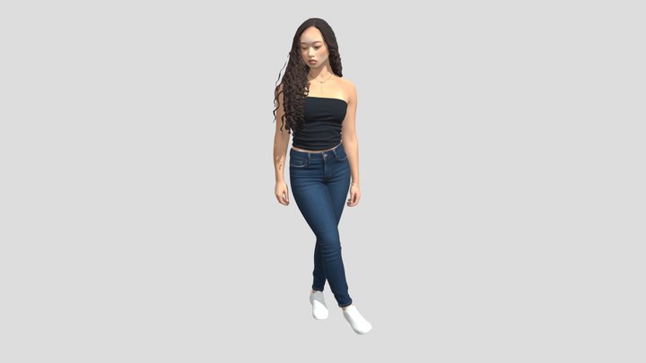 Effortless Chic in Jeans – Kostenloses 3D-Modell STL