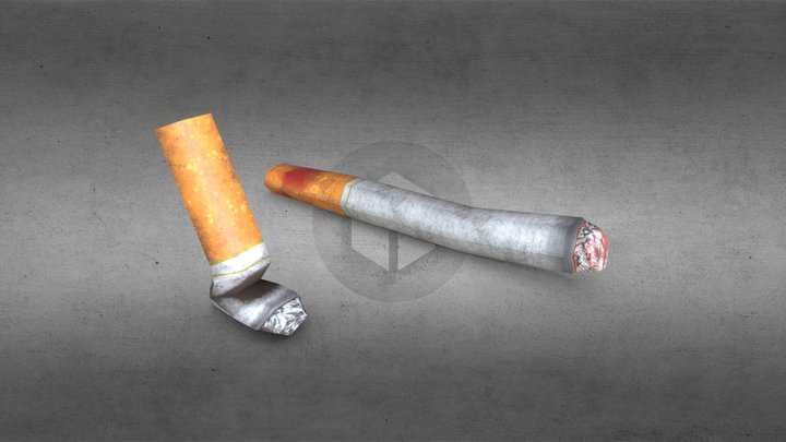 Cigarettes - Lit Used 2 Piece Set 3D Model
