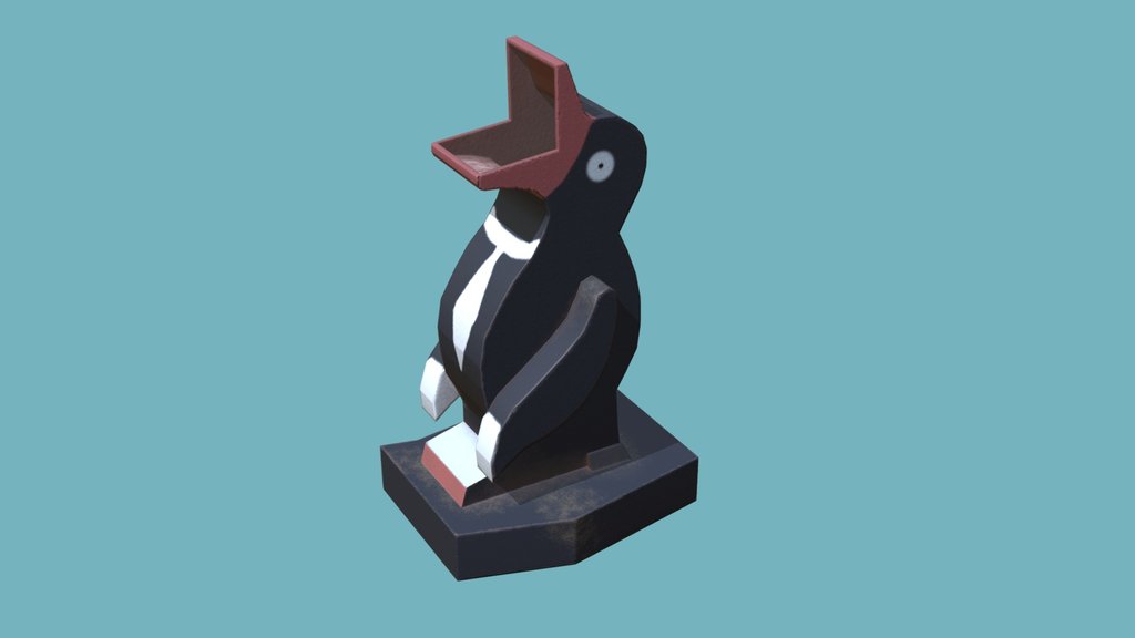 Penguin garbage can