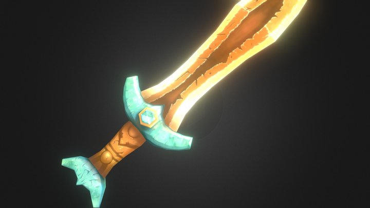 Copper Crystal Sword 3D Model