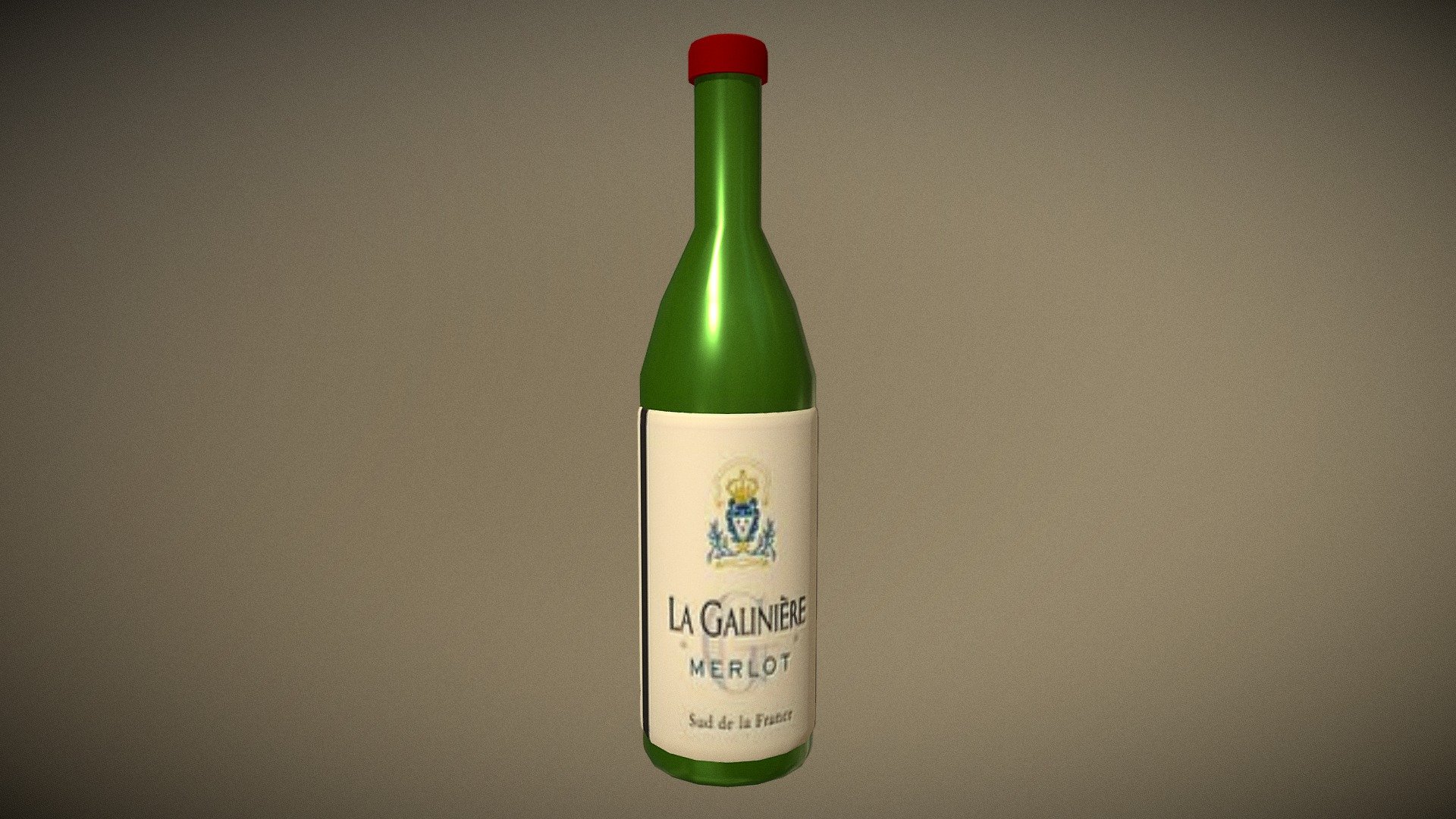 Low Poly Wine Bottle