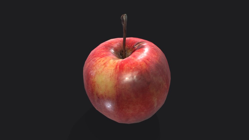 Game ready low poly apple