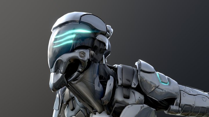3D model Sci-fi Futuristic Full Body Suit VR / AR / low-poly