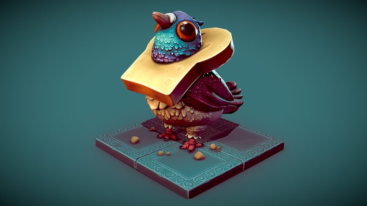 Bread Head Pigeon 3D Model