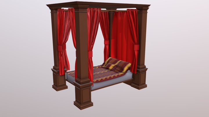 Four poster bed XYZ HW 3D Model