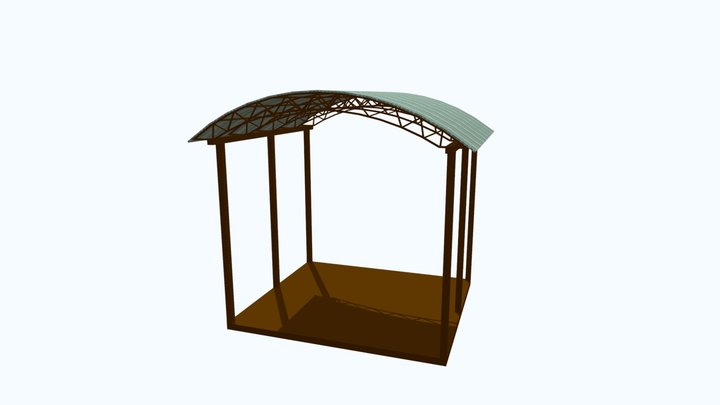 Arched carport 3D Model