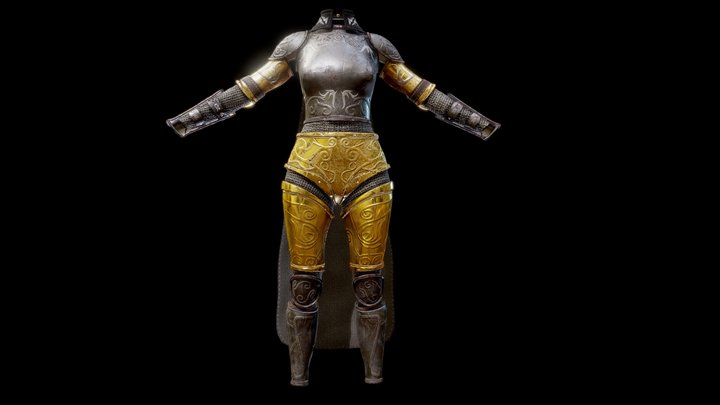 Free - Female Armour - Game Ready - 4 - – Modello 3D gratuito STL