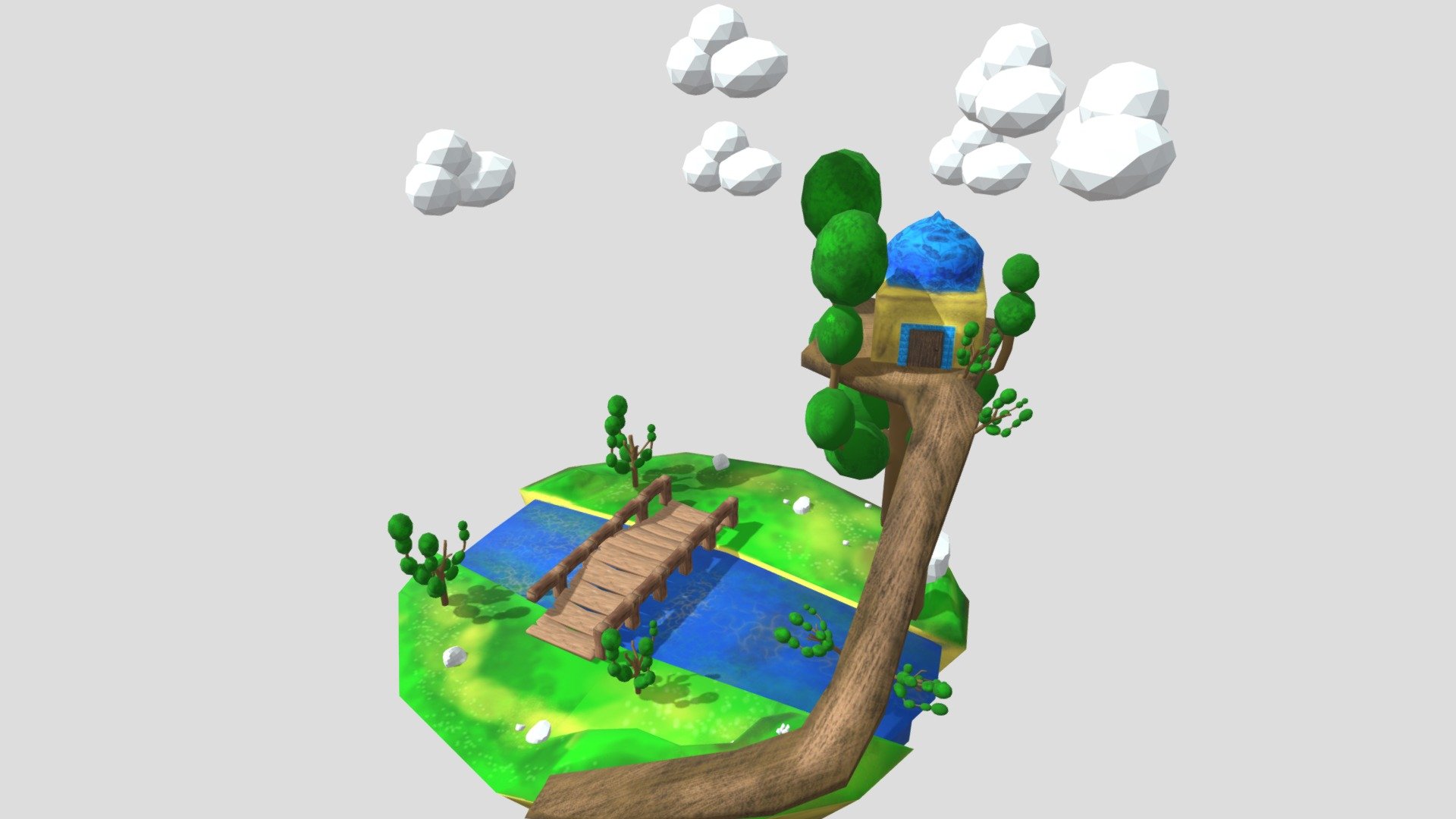 a beautiful low poly and handpainted scene - 3D model by arta_CGi ...