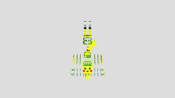 方形宝可梦——皮卡丘 3D Model