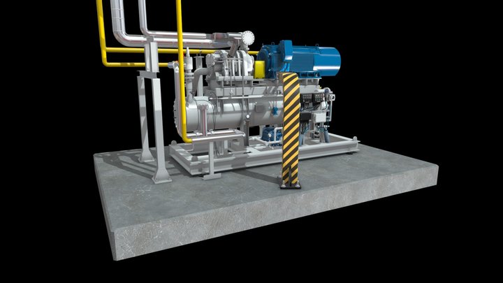 Industrial Compressor 3D Model