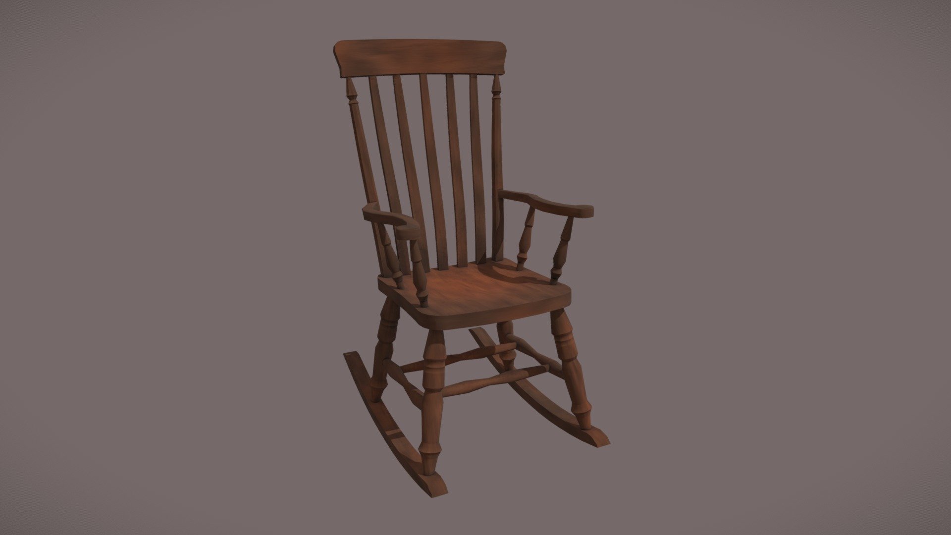 Wooden Rocking Chair - 3D model by Spookyghostboo [52f9d21] - Sketchfab