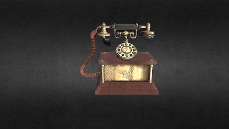 PBR old rotary phone 3D Model