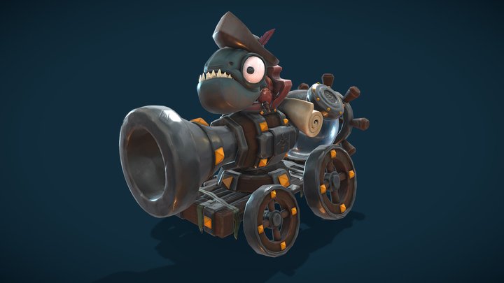 Pirate Fish Cannon 3D Model