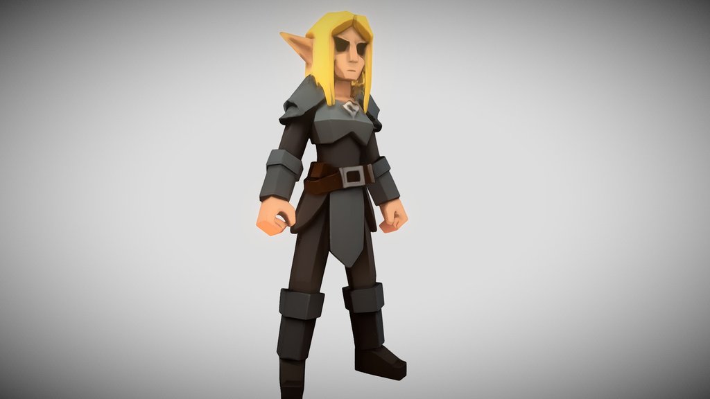 Blonde Female Elf Lowpoly