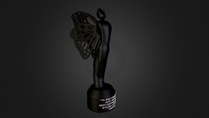 Butterfly Oscar Trophy V01 3D Model