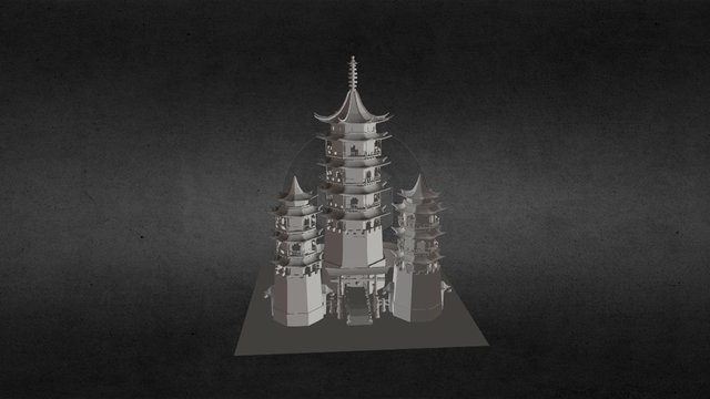 Asian Temple 3D Model