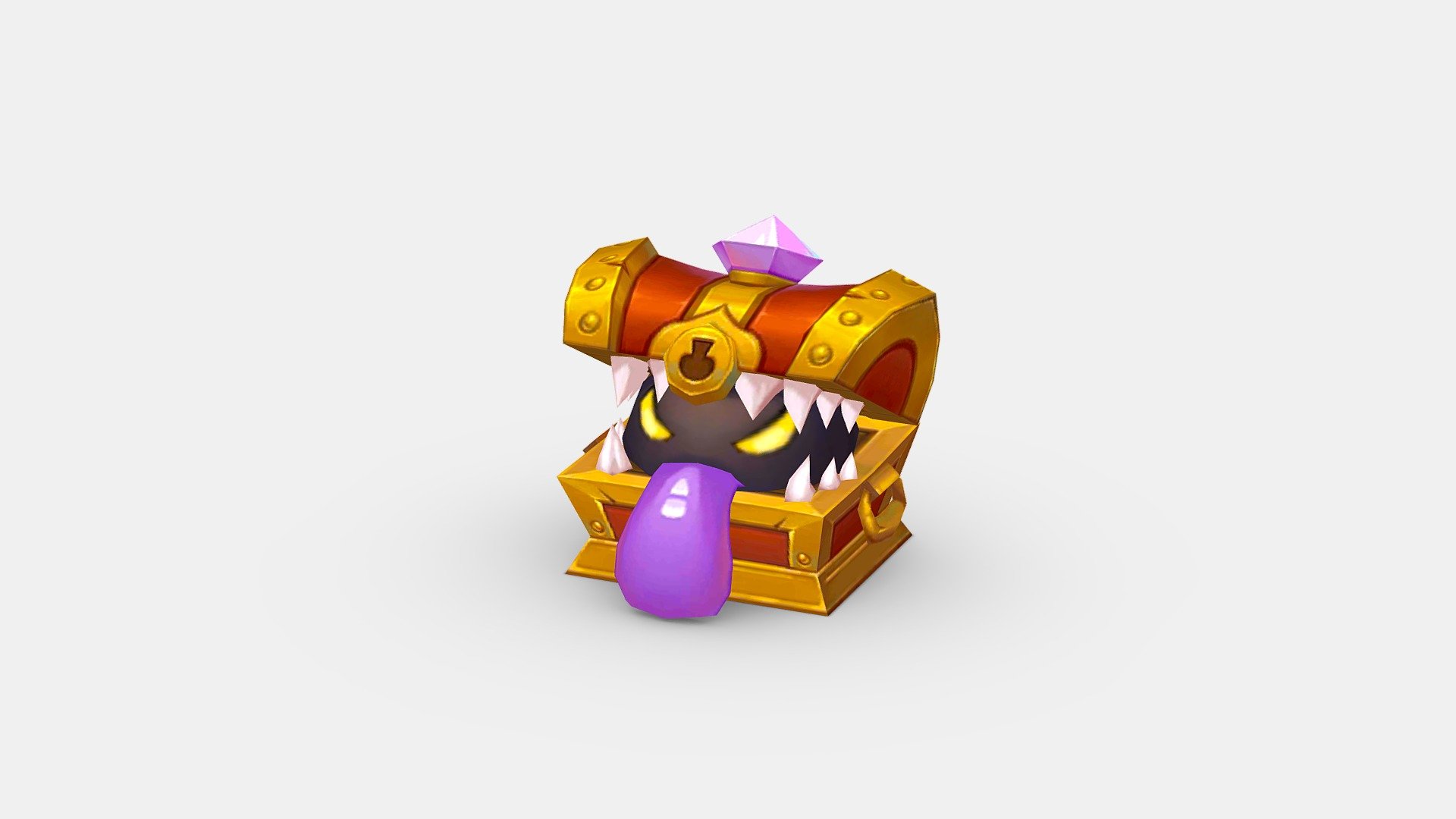 Cartoon treasure chest monster - 3D model by ler_cartoon (@lerrrrr ...