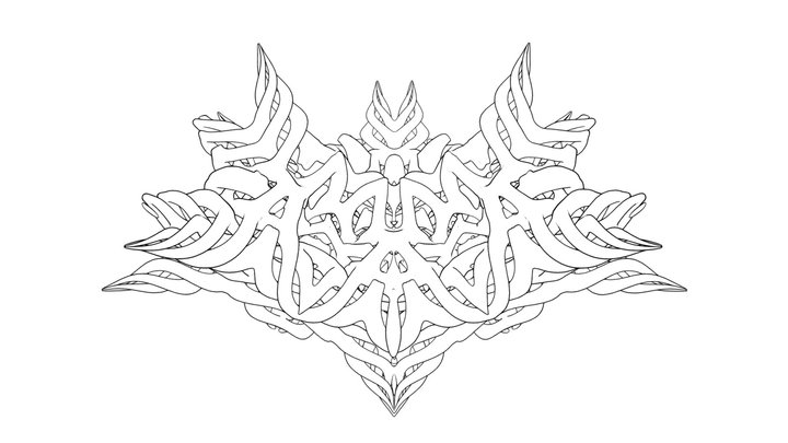 Abstract Outlined 3D Model