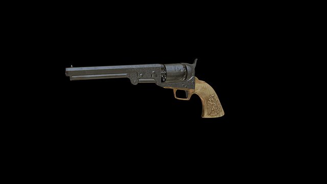 Colt Navy 1851 Revolver 3D Model